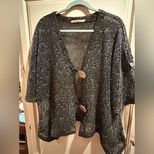 Lulu's Black and White Knit Cardigan